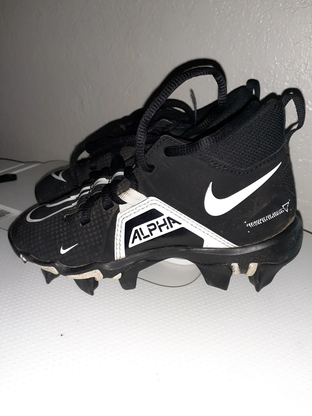 Nike Kids Black and White Alpha Baseball Cleats
